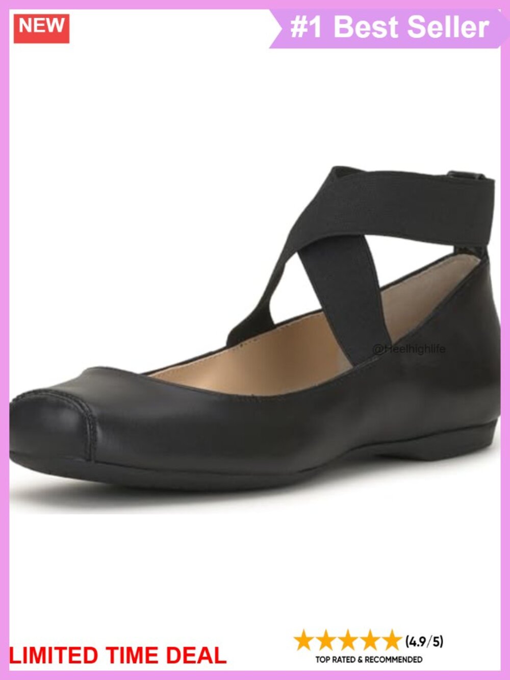 Leather Upper Ballet Flats Cushioned Slingback Everyday Casual Dress Shoe